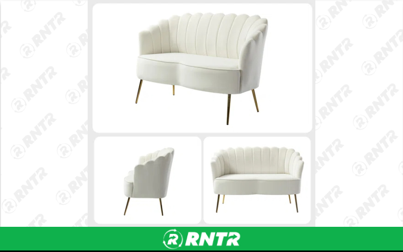 Generic Scalloped Loveseat (Ivory) – For rent in indianapolis, indiana – Ace Party Rental | RNTR.com – Image 1