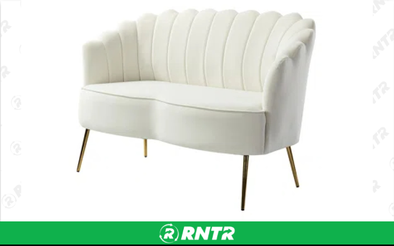Generic Scalloped Loveseat (Ivory) – For rent in Indianapolis, Indiana – Ace Party Rental | RNTR.com – Image 3 of 3