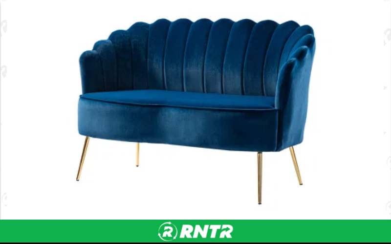 Generic Scalloped Loveseat (Navy) – For rent in indianapolis, indiana – Ace Party Rental | RNTR.com – Image 1
