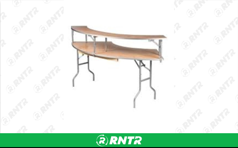 Generic Serpentine 2 Tiered Bar Top Table 7' – For rent in fort-madison, iowa – Complete Rental | RNTR.com – Image 1