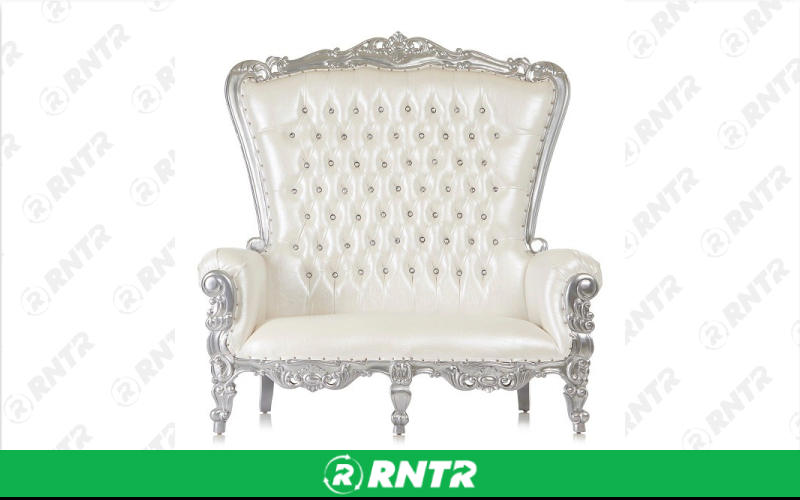Generic Silver Double Seater Bridal Chair – For rent in south-hackensack, new-jersey – Rentastic Party Rental | RNTR.com – Image 1