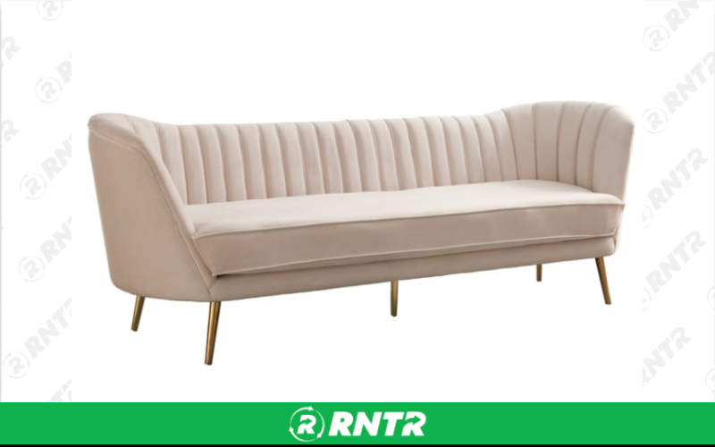 Generic Sofa - Velvet (Cream) – For rent in indianapolis, indiana – Ace Party Rental | RNTR.com – Image 1