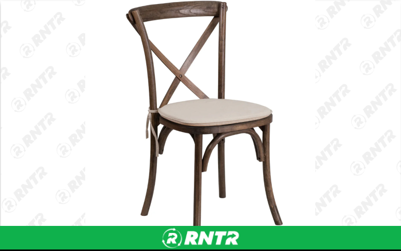 Generic *Sonoma Cross Back Chair - (Dark Walnut) – For rent in Indianapolis, Indiana – Ace Party Rental | RNTR.com – Image 2 of 3