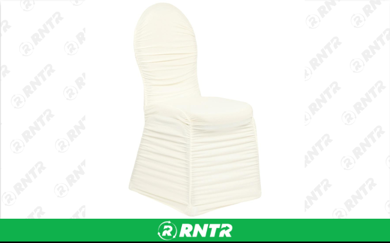 Generic Spandex Chair Cover Rouched (Ivory) (L674) – For rent in indianapolis, indiana – Ace Party Rental | RNTR.com – Image 1