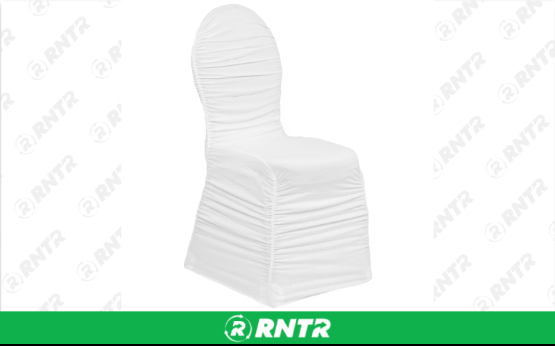 Generic Spandex Chair Cover Rouched (White) (L674) – For rent in indianapolis, indiana – Ace Party Rental | RNTR.com – Image 1