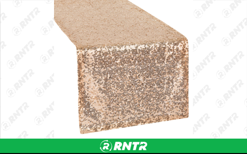 Generic Table Runner (Champagne Sequin) – For rent in indianapolis, indiana – Ace Party Rental | RNTR.com – Image 1
