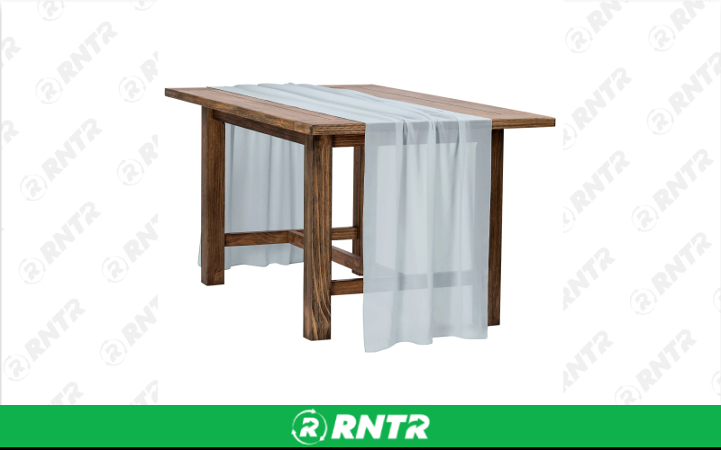 Generic Table Runner Chiffon (Dusty Blue) – For rent in indianapolis, indiana – Ace Party Rental | RNTR.com – Image 1