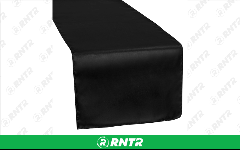 Generic Table Runner Satin (Black) – For rent in indianapolis, indiana – Ace Party Rental | RNTR.com – Image 1