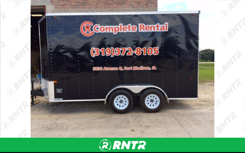 Generic Trailer -  Enclosed 7' x 14' Blue – For rent in Fort Madison, Iowa – Complete Rental | RNTR.com – Image 2 of 3