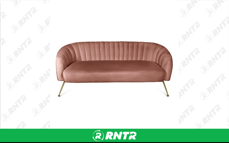 Generic Wavy Velvet Sofa - Blush – For rent in south-hackensack, new-jersey – Rentastic Party Rental | RNTR.com – Image 1