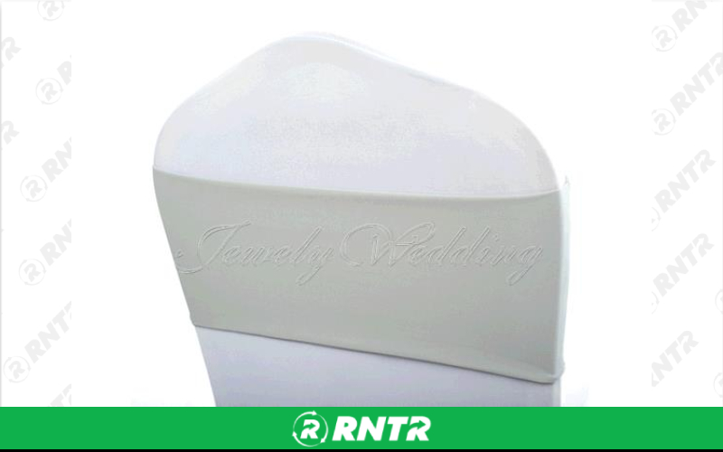 Generic White Chair Cover Bands – For rent in Fort Madison, Iowa – Complete Rental | RNTR.com – Image 2 of 3