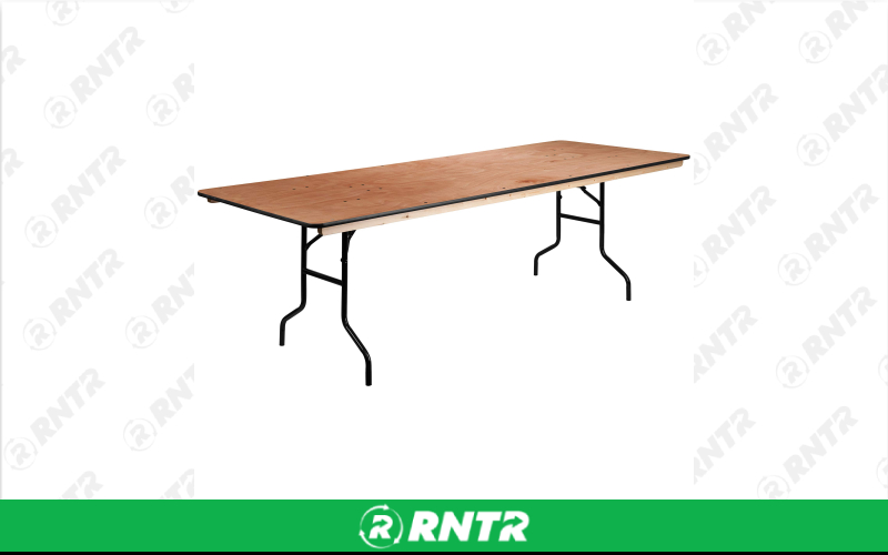 Generic Wood Table - 8 ft – For rent in kenosha, wisconsin – Lee\'s Rent It LLC | RNTR.com – Image 1