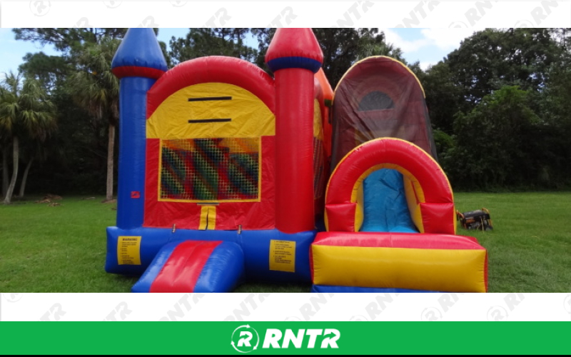 Generic 4 in 1 Deluxe Multi Color Castle Combo – For rent in pompano-beach, florida – South Florida Bounce | RNTR.com – Image 1