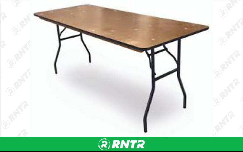 Generic 4' x 24 Rectangle Table - Wood – For rent in Spokane, Washington – Entertainment Warehouse | RNTR.com – Image 1 of 1