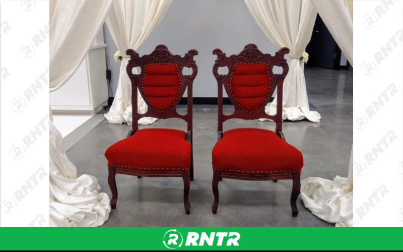 Generic Antique Red Velvet Chair Set – For rent in Lafayette, Indiana – Midwest Rentals Inc  | RNTR.com – Image 2 of 3