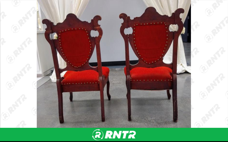Generic Antique Red Velvet Chair Set – For rent in Lafayette, Indiana – Midwest Rentals Inc  | RNTR.com – Image 3 of 3