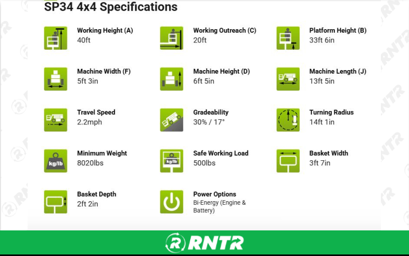 Generic ARTICULATING BOOM LIFT - 34 FT - 4X4 – For rent in Fayetteville, Tennessee – Christopher Equipment | RNTR.com – Image 3 of 3