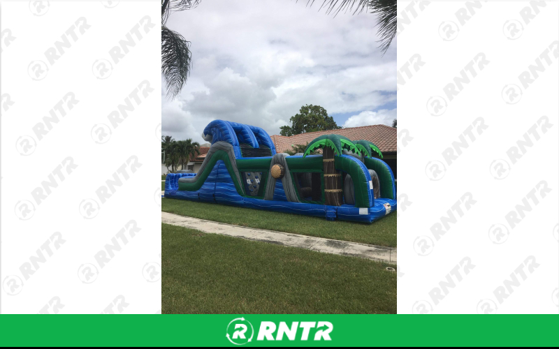 Generic Blue Wave Obstacle Course – For rent in pompano-beach, florida – South Florida Bounce | RNTR.com – Image 1
