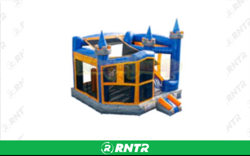 Generic COMBO MOONWALK - ORANGE CRUSH CASTLE 5N1 – For rent in lafayette, indiana – Midwest Rentals Inc  | RNTR.com – Image 1