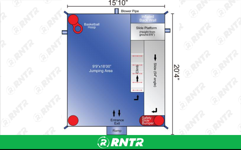 Generic COMBO - NINJA TURTLE MOONWALK – For rent in lafayette, indiana – Midwest Rentals Inc  | RNTR.com – Image 1