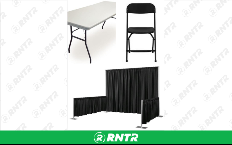 Generic CONVENTION BOOTH KIT W/TABLE AND CHAIRS – For rent in Lafayette, Indiana – Midwest Rentals Inc  | RNTR.com – Image 1 of 1