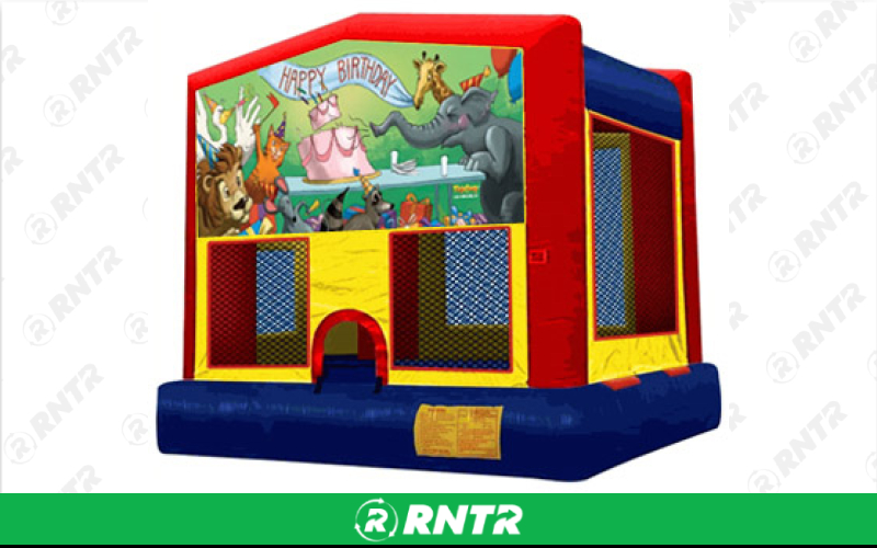 Generic Happy Birthday (Cake and Animals) Banner – For rent in pompano-beach, florida – South Florida Bounce | RNTR.com – Image 1