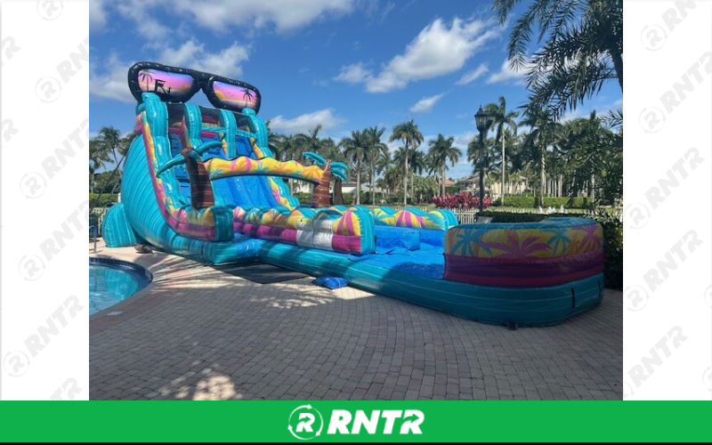 Generic Miami Vice Water Slide 22ft DL – For rent in Pompano Beach, Florida – South Florida Bounce | RNTR.com – Image 2 of 3