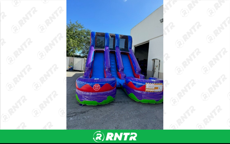 Generic Purple Plunge Water Slide 18ft DL – For rent in Pompano Beach, Florida – South Florida Bounce | RNTR.com – Image 2 of 3