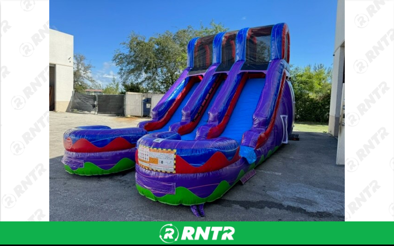 Generic Purple Plunge Water Slide 18ft DL – For rent in Pompano Beach, Florida – South Florida Bounce | RNTR.com – Image 3 of 3