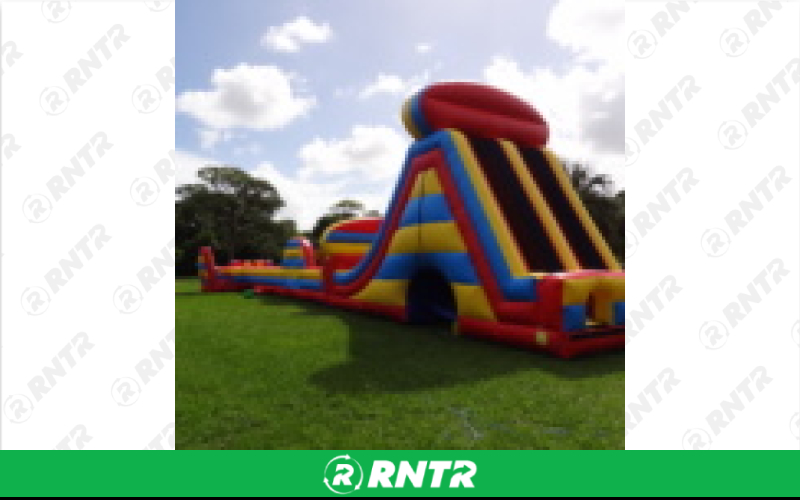 Generic Radical Run Obstacle Course w/ 25ft Tall Slide – For rent in pompano-beach, florida – South Florida Bounce | RNTR.com – Image 1