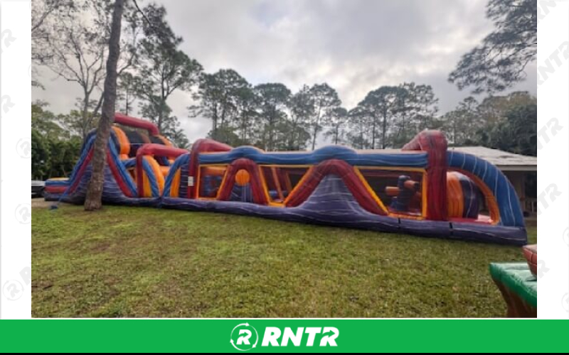 Generic Rainbow Run Obstacle Course – For rent in pompano-beach, florida – South Florida Bounce | RNTR.com – Image 1