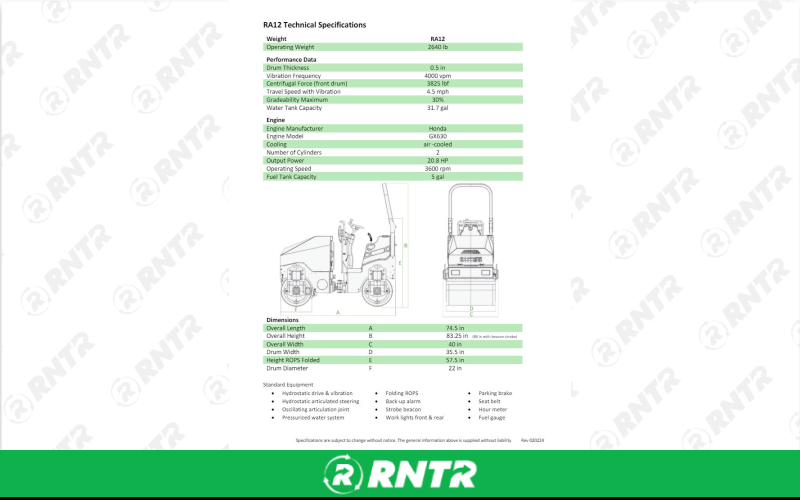 Generic ROLLER - 1-1/4-TON VIBRATORY – For rent in manchester, tennessee – Christopher Equipment | RNTR.com – Image 1
