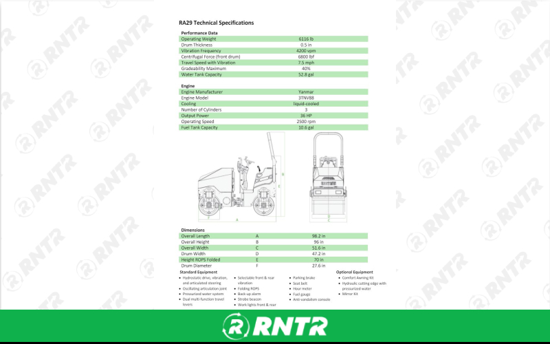 Generic ROLLER - 3TON DUAL DRUM VIBRATORY – For rent in manchester, tennessee – Christopher Equipment | RNTR.com – Image 1