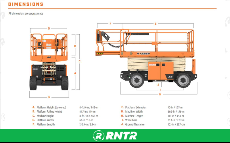 Generic SCISSOR LIFT - 32-FT - ALL TERRAIN 4WD DSL – For rent in Tullahoma, Tennessee – Christopher Equipment  | RNTR.com – Image 3 of 3