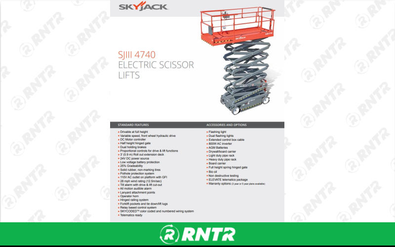 Generic SCISSOR LIFT - 40-FT - ELECTRIC - WIDE -SLAB – For rent in Fayetteville, Tennessee – Christopher Equipment | RNTR.com – Image 3 of 3