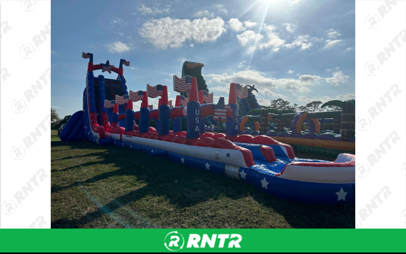 Generic Stars and Stripes Water Slide 36ft DL – For rent in pompano-beach, florida – South Florida Bounce | RNTR.com – Image 1