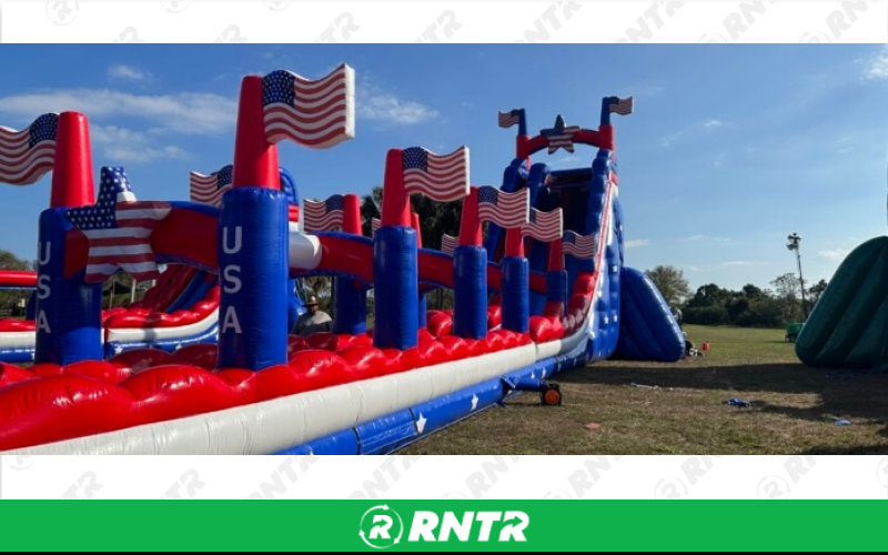 Generic Stars and Stripes Water Slide 36ft DL – For rent in Pompano Beach, Florida – South Florida Bounce | RNTR.com – Image 3 of 3