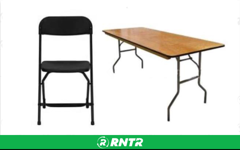 Generic TABLE PACKAGE- 8FT TABLE WITH CHAIRS – For rent in Lafayette, Indiana – Midwest Rentals Inc  | RNTR.com – Image 1 of 1