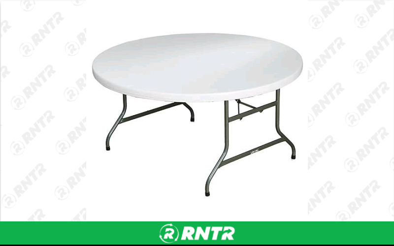 Generic TABLE - ROUND 60 PLASTIC TOP – For rent in Lafayette, Indiana – Midwest Rentals Inc | RNTR.com – Image 1 of 1