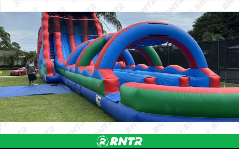 Generic Triple Lindy Water Slide TL 27ft Tall – For rent in pompano-beach, florida – South Florida Bounce | RNTR.com – Image 1