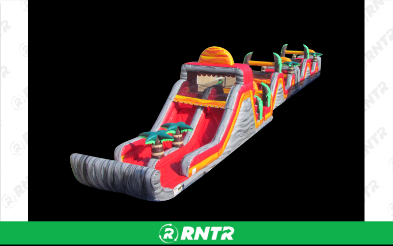 Generic Tropical Lava Obstacle Course – For rent in pompano-beach, florida – South Florida Bounce | RNTR.com – Image 1