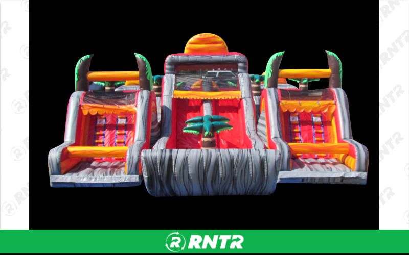 Generic Tropical Lava Obstacle Course – For rent in Pompano Beach, Florida – South Florida Bounce | RNTR.com – Image 2 of 3