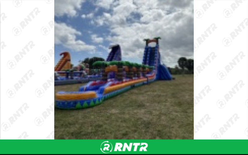 Generic Tropical Plunge Water Slide 40ft SL – For rent in pompano-beach, florida – South Florida Bounce | RNTR.com – Image 1