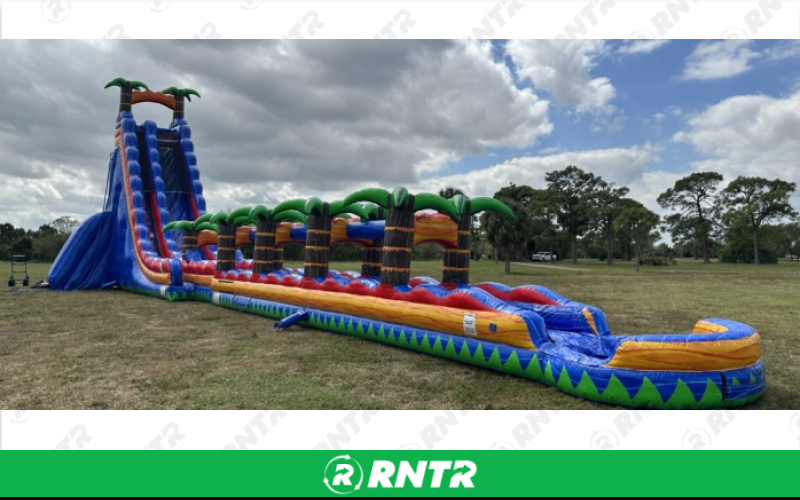 Generic Tropical Plunge Water Slide 40ft SL – For rent in Pompano Beach, Florida – South Florida Bounce | RNTR.com – Image 2 of 2