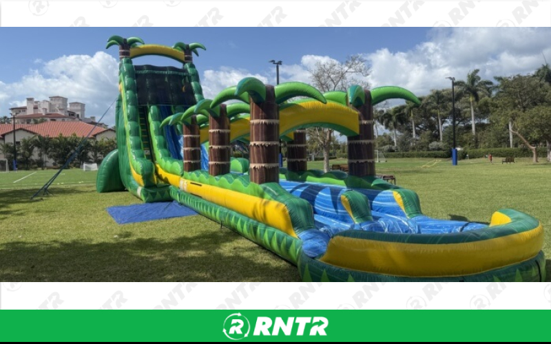 Generic Tropical Storm Water Slide 30ft DL – For rent in pompano-beach, florida – South Florida Bounce | RNTR.com – Image 1