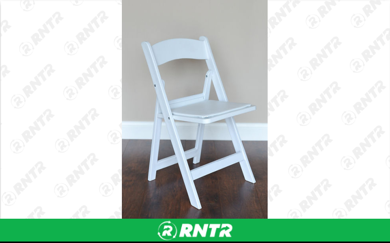 Generic White Resin Folding Chair – For rent in Spokane, Washington – Entertainment Warehouse | RNTR.com – Image 1 of 1