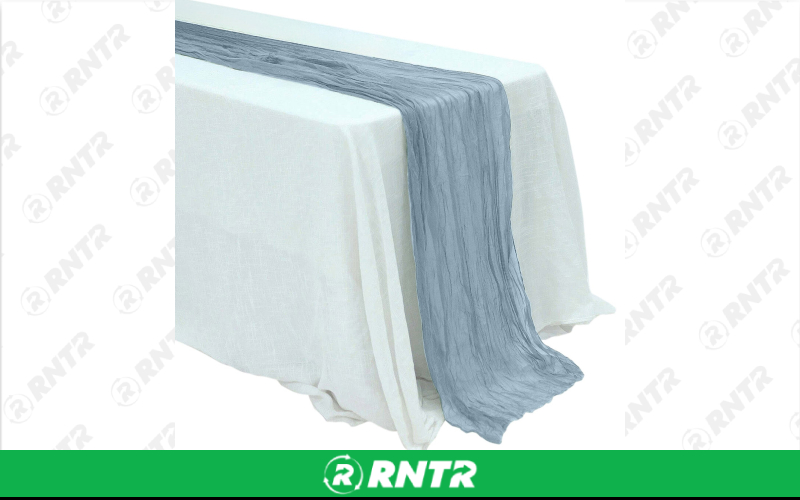 Generic 10ft Cheesecloth Table Runner - Dusty Blue – For rent in robertsville, missouri – A C Event Rentals | RNTR.com – Image 1