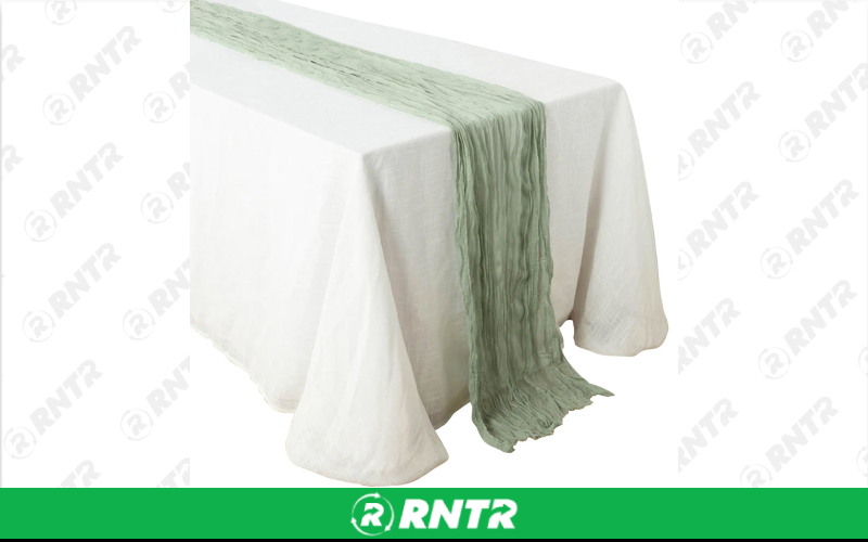 Generic 10ft Cheesecloth Table Runner - Sage Green – For rent in robertsville, missouri – A C Event Rentals | RNTR.com – Image 1
