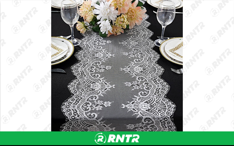 Generic 12ft Lace Table Runner - Wide – For rent in robertsville, missouri – A C Event Rentals | RNTR.com – Image 1