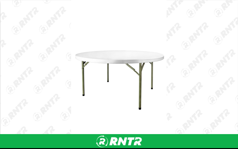 Chivari 72in Round Table - White Plastic – For rent in robertsville, missouri – A C Event Rentals | RNTR.com – Image 1